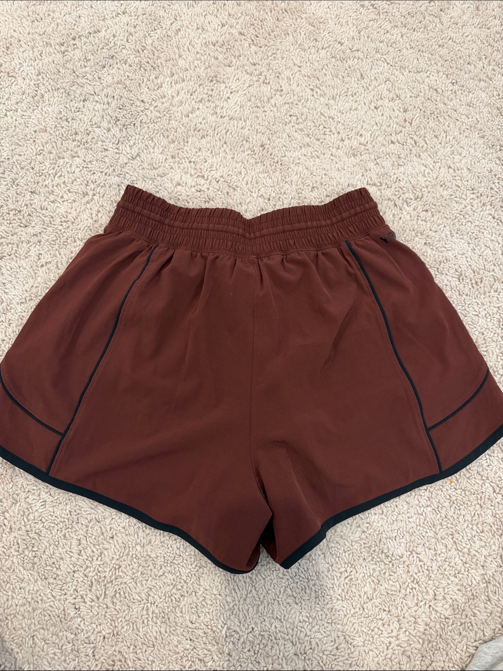 Abercrombie & Fitch Women's Rust Brown Henley Crop Tank & Leggings & Shorts Set - Picture 9 of 10